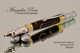 Handmade Sceptre Ballpoint Pen, Black and Gold TruStone Ballpoint Pen, Gold and Chrome Finish - Looking from bottom of Ballpoint Pen