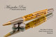 Handmade Dino Bone TruStone Ballpoint Pen, Black Titanium/Gold Finish - Looking from tip of Ballpoint Pen