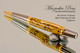 Handmade Dino Bone TruStone Ballpoint Pen, Black Titanium/Gold Finish - Looking from top of Ballpoint Pen