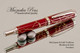Handmade Fountain Pen handcrafted from Red Jasper & Gold TruStone with Rhodium and Gold finish.  Bottom view of pen and cap.