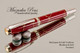 Handmade Fountain Pen handcrafted from Red Jasper & Gold TruStone with Rhodium and Gold finish.  Side view of pen and cap.