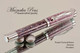 Handmade acrylic pen made from Purple Turmoil swirl poly resin.  Handcrafted Fountain Pen - made in our shop, no two alike.  Bottom view of pen body