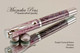 Handmade acrylic pen made from Purple Turmoil swirl poly resin.  Handcrafted Fountain Pen - made in our shop, no two alike.  Top view of pen body