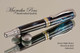 Handmade acrylic pen made from Starry Night swirl poly resin.  Handcrafted Rollerball Pen - made in our shop, no two alike.  Bottom view of pen body
