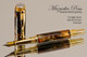 Handmade Fountain Pen handcrafted from Twilight Poly Resin with Gold and Chrome finish.  Main view of pen.