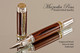 Handcrafted wood pen made from Kingwood with Sterling Silver and Gold finish.  