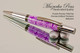 Handmade Ballpoint Pen in Purple Passion Polymer Clay, Chrome and Black Titanium Finish - Side  View