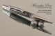 Handmade Metal Black Lava and Cobaltium Chrome/Satin Chrome Ballpoint Pen.  Side view of pen