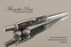 Handmade Metal Black Lava and Cobaltium Chrome/Satin Chrome Ballpoint Pen.  Main view of pen