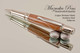 Handmade Metal (M3) Copper Mokume Stainless Steel Ballpoint Pen.  Top view of pen