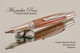 Handmade Metal (M3) Copper Mokume Stainless Steel Ballpoint Pen.  Tip view of pen