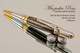 Handmade Metal Black and Gold M3 Chrome & Gold Ballpoint Pen.  Top  view of pen