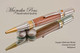 Handmade Metal M3 Copper Mokume Chrome & Gold Ballpoint Pen.  Tip view of pen