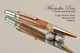 Handmade Metal M3 Copper Mokume Chrome & Gold Ballpoint Pen.  Side  view of pen
