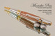 Handmade Metal M3 Copper Mokume Chrome & Gold Ballpoint Pen.  Top view of pen
