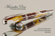 Handmade Rollerball Pen from Seminole Resin Black Titanium/Rhodium finish.  Top view of pen.