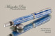 Handmade pen made from Blue Skies Resin.  Handcrafted pen by our artist.  Bottom view of pen cap.