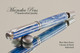 Handmade pen made from Blue Skies Resin.  Handcrafted pen by our artist.  Top view of pen cap.