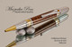 Handmade Ballpoint Pen, Fiddleback Walnut Chrome and Gold Finish - Bottom view of Ballpoint Pen