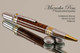 Handmade Ballpoint Pen, Fiddleback Walnut Chrome and Gold Finish - Tip view of Ballpoint Pen