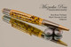 Handmade Dino Bone TruStone Ballpoint Pen, Black Titanium/Gold Finish - Looking from Tip of Ballpoint Pen