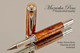 Handmade rollerball pen made from Amber Waves Resin with Rhodium / Gold.  Handcrafted pen by our artist.  Main view of pen cap.