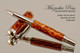 Handmade rollerball pen made from Amber Waves Resin with Rhodium / Gold.  Handcrafted pen by our artist.  Main view of pen cap.