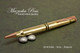 Handmade Double 30-06 Caliber Ballpoint Bullet Cartridge Pen, Brass Finish - Looking from Tip of Pen