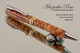 Handmade pen made from Big Leaf Maple Burl with Chrome Gold color finish.  Handcrafted pen.  Side view of pen 