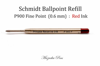 Schmidt  Ballpoint Pen Parker Style Refill - Red Ink, Fine Point