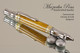 Handmade Sceptre Ballpoint Pen, Canarywood Ballpoint Pen, Gold and Chrome Finish - Looking from tip of Ballpoint Pen