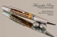 Handmade Ballpoint Pen, Spalted Hackberry , Satin Chrome / Chrome Finish - Side view of Ballpoint Pen