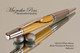 Handcrafted pen made from Black & White Ebony with Black Titanium / Platinum finish.  Top view of pen cap.