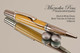 Handcrafted pen made from Black & White Ebony with Black Titanium / Platinum finish.  Bottom view of pen cap.