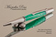 Handmade Ballpoint Pen, Sea Lime Green Acrylic Resin Pen, Satin Chrome / Chrome Finish 