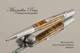 Handmade Ballpoint Pen, Black Ash Burl, Satin Chrome & Chrome Finish - Looking from Front of Ballpoint Pen