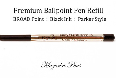 Schmidt 9000 BROAD Ballpoint Premium Pen Refill - Black