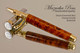 Handmade Rollerball Pen made from Desert Ironwood Burl with Gold colored finish with Chrome Accents.  Nib view of pen.