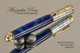 Handmade Rollerball Pen made from Planet Earth Resin with Chrome finish / gold colored accents.  Bottom view of pen.