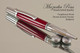 Handmade Ballpoint Pen, Purpleheart Pen, Chrome / Satin Chrome Finish - Looking from tip of Ballpoint Pen