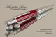 Handmade Ballpoint Pen, Purpleheart Pen, Chrome / Satin Chrome Finish - Looking from side of Ballpoint Pen
