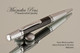 Handmade pen made from Faux Leather with Satin Chrome / Chrome finish.  Handcrafted pen.  Main view of pen 