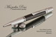 Handmade pen made from Faux Leather with Satin Chrome / Chrome finish.  Handcrafted pen.  Bottom view of pen 