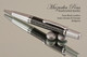 Handmade pen made from Faux Leather with Satin Chrome / Chrome finish.  Handcrafted pen.  Top view of pen 