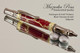 Handmade Ballpoint Pen made from Red Jasper / Gold TruStone with Gun Metal / Gold color finish.  Bottom view of pen.