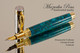 Hand Made Rollerball Pen, made from Chrysocolla TruStone with Gold and Chrome finish.
