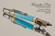 Handmade Sceptre Ballpoint Pen, Turquoise and Gold TruStone Ballpoint Pen, Black Titanium / Gold Finish - Looking from side of Ballpoint Pen