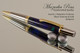 Handcrafted pen made from Azurite/Malachite TruStone with Black Titanium & Gold finish.  Back view of pen