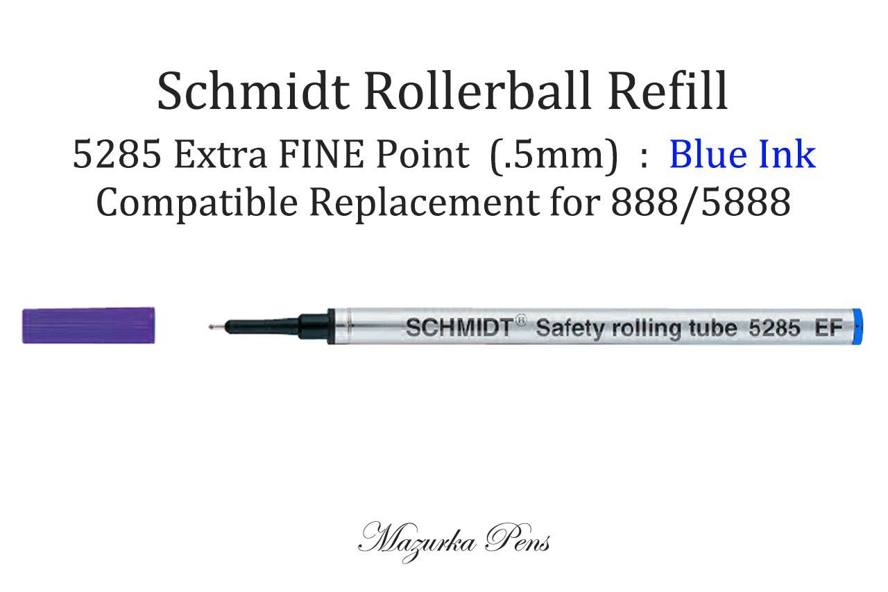 Rollerball Pen Refill, .5mm, Blue