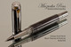 Handmade Rollerball Pen from Antique Swirl Resin Black Titanium/Rhodium finish.  Side view of pen.